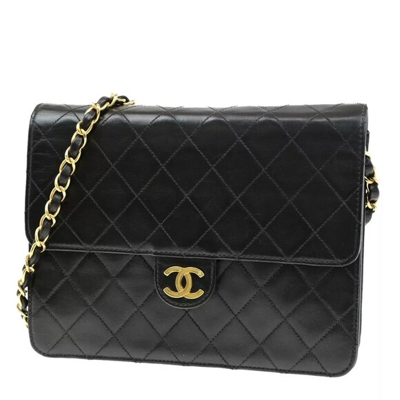 CHANEL CC Matelasse Single Flap Chain Shoulder Bag Leather BK Vintage 652RK871 - Picture 1 of 16